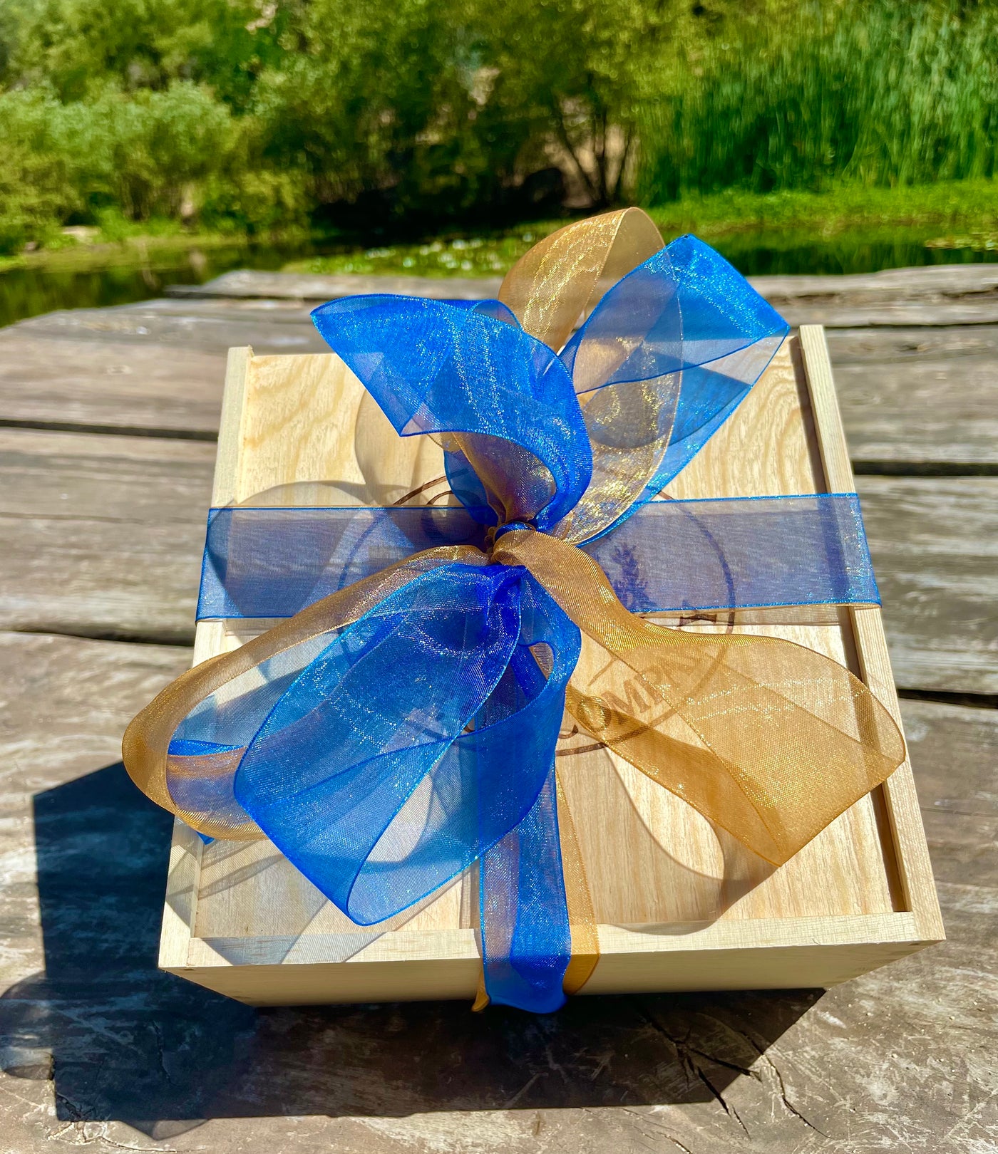 Empty Small Natural Wood Gift Box